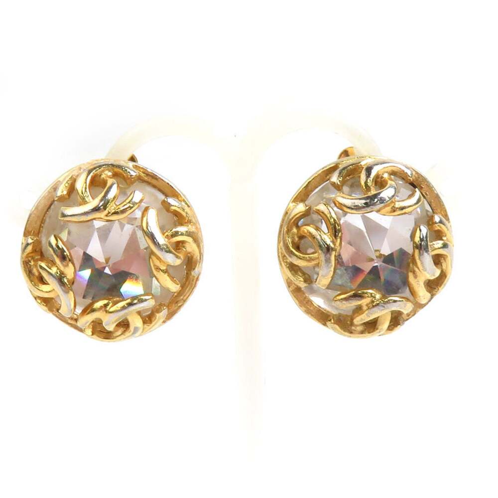 Chanel Cc Logo Clip-On Earrings Gold- #209308C55B